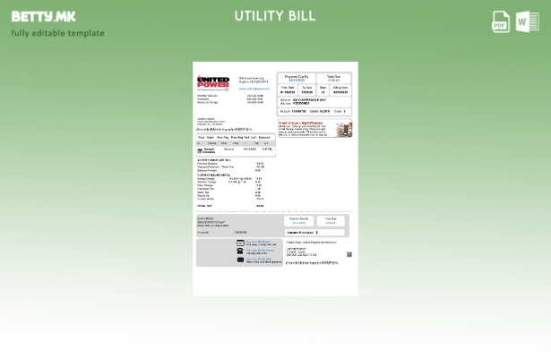Модерен стил на шаблон за сметки за комунални услуги на САД Колорадо Јунајтед Ен